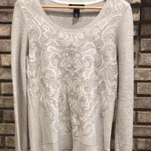 WHBM Gray sequin Sweater